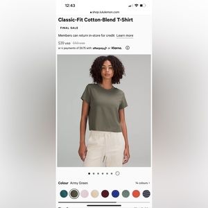 Lululemon Classic-Fit Cotton Blend Tee